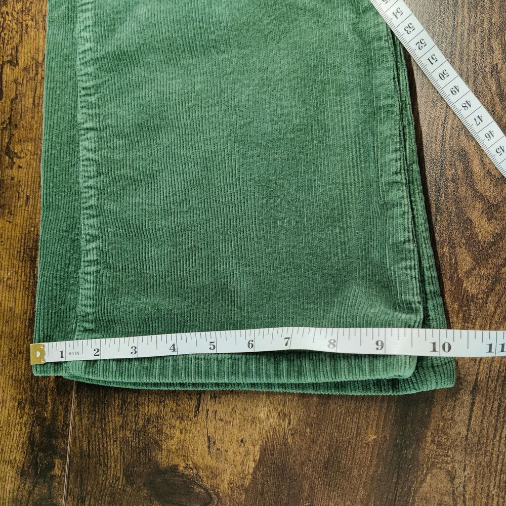 Pilcro Anthropologie The Icon Green Corduroy Mid Rise Flare Pants 29 Retro 70s - Picture 12 of 13